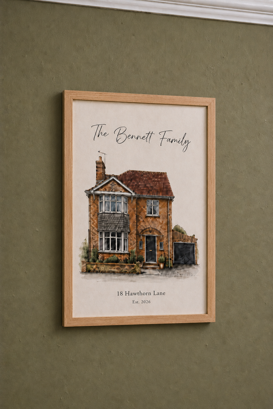 Custom Framed House Portrait