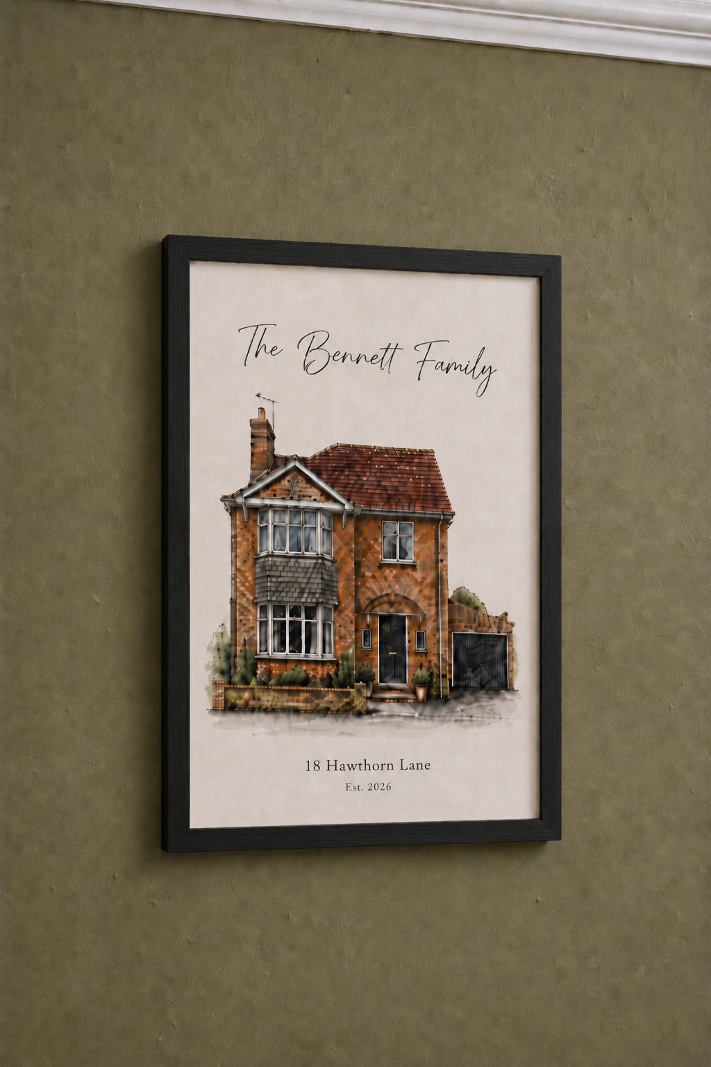 Custom Framed House Portrait